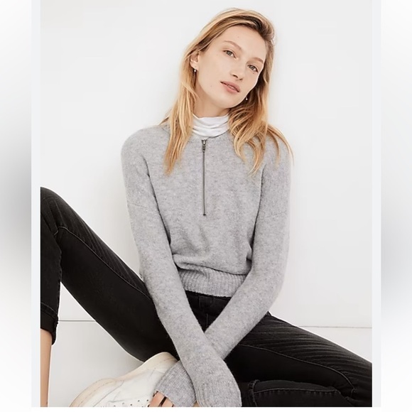 Madewell York 1/2 Zip Pullover Alpaca Sweater - Picture 1 of 6